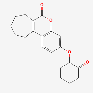 molecular formula C20H22O4 B4084101 3-[(2-oxocyclohexyl)oxy]-8,9,10,11-tetrahydrocyclohepta[c]chromen-6(7H)-one 