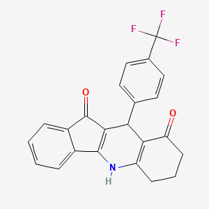 molecular formula C23H16F3NO2 B4084108 10-[4-(trifluoromethyl)phenyl]-6,7,8,10-tetrahydro-5H-indeno[1,2-b]quinoline-9,11-dione 