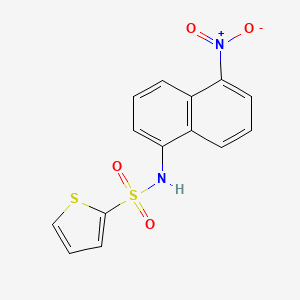 molecular formula C14H10N2O4S2 B4084116 N-(5-nitro-1-naphthyl)-2-thiophenesulfonamide 