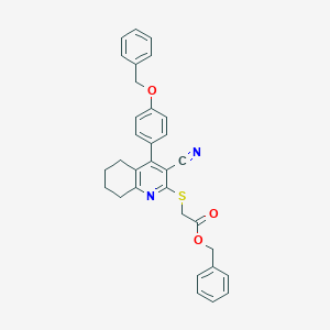 molecular formula C32H28N2O3S B408412 Benzyl ({4-[4-(benzyloxy)phenyl]-3-cyano-5,6,7,8-tetrahydro-2-quinolinyl}sulfanyl)acetate 