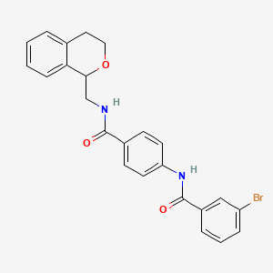 molecular formula C24H21BrN2O3 B4084131 3-bromo-N-(4-{[(3,4-dihydro-1H-isochromen-1-ylmethyl)amino]carbonyl}phenyl)benzamide 