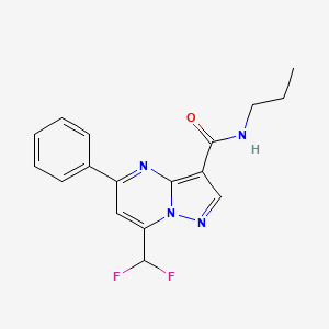 molecular formula C17H16F2N4O B4084134 7-(difluoromethyl)-5-phenyl-N-propylpyrazolo[1,5-a]pyrimidine-3-carboxamide 
