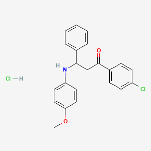 molecular formula C22H21Cl2NO2 B4084145 1-(4-chlorophenyl)-3-[(4-methoxyphenyl)amino]-3-phenyl-1-propanone hydrochloride 