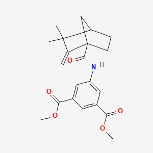 molecular formula C21H25NO5 B4084151 dimethyl 5-{[(3,3-dimethyl-2-methylenebicyclo[2.2.1]hept-1-yl)carbonyl]amino}isophthalate 