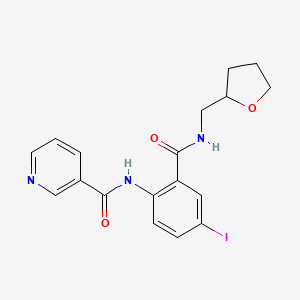 molecular formula C18H18IN3O3 B4084153 N-(4-iodo-2-{[(tetrahydro-2-furanylmethyl)amino]carbonyl}phenyl)nicotinamide 