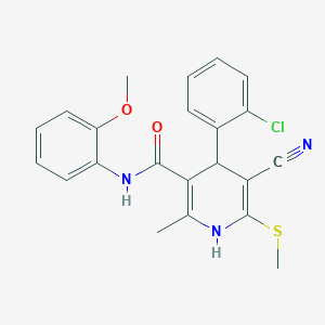 4-(2-chlorophenyl)-5-cyano-N-(2-methoxyphenyl)-2-methyl-6-methylsulfanyl-1,4-dihydropyridine-3-carboxamide