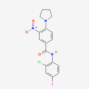 N-(2-chloro-4-iodophenyl)-3-nitro-4-(1-pyrrolidinyl)benzamide