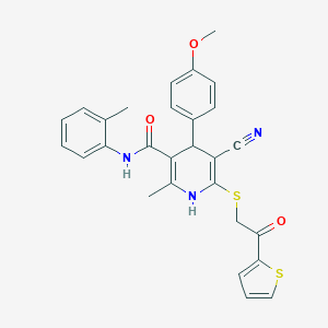 5-cyano-4-(4-methoxyphenyl)-2-methyl-N-(2-methylphenyl)-6-(2-oxo-2-thiophen-2-ylethyl)sulfanyl-1,4-dihydropyridine-3-carboxamide