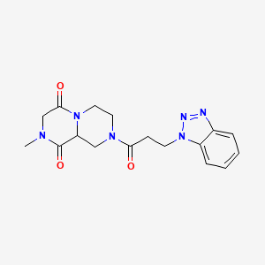 molecular formula C17H20N6O3 B4084174 8-[3-(1H-1,2,3-benzotriazol-1-yl)propanoyl]-2-methyltetrahydro-2H-pyrazino[1,2-a]pyrazine-1,4(3H,6H)-dione 