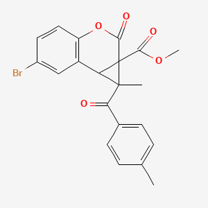 molecular formula C21H17BrO5 B4084191 methyl 6-bromo-1-methyl-1-(4-methylbenzoyl)-2-oxo-1,7b-dihydrocyclopropa[c]chromene-1a(2H)-carboxylate 