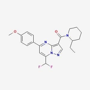 molecular formula C22H24F2N4O2 B4084201 7-(difluoromethyl)-3-[(2-ethyl-1-piperidinyl)carbonyl]-5-(4-methoxyphenyl)pyrazolo[1,5-a]pyrimidine 