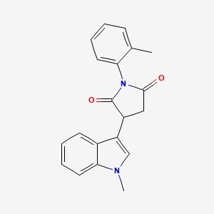 molecular formula C20H18N2O2 B4084205 3-(1-methyl-1H-indol-3-yl)-1-(2-methylphenyl)-2,5-pyrrolidinedione 