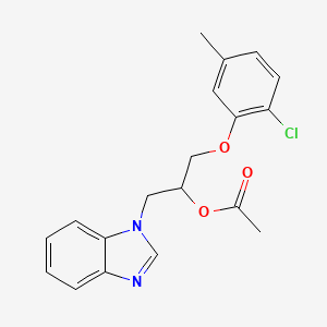 molecular formula C19H19ClN2O3 B4084216 2-(1H-benzimidazol-1-yl)-1-[(2-chloro-5-methylphenoxy)methyl]ethyl acetate 