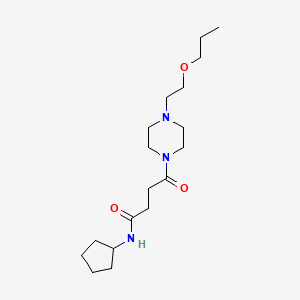 molecular formula C18H33N3O3 B4084219 N-cyclopentyl-4-oxo-4-[4-(2-propoxyethyl)piperazin-1-yl]butanamide 