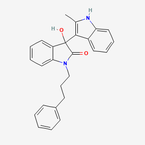 molecular formula C26H24N2O2 B4084233 3'-hydroxy-2-methyl-1'-(3-phenylpropyl)-1',3'-dihydro-1H,2'H-3,3'-biindol-2'-one 