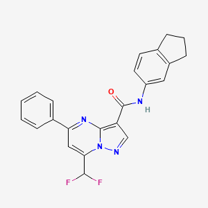 molecular formula C23H18F2N4O B4084241 7-(difluoromethyl)-N-(2,3-dihydro-1H-inden-5-yl)-5-phenylpyrazolo[1,5-a]pyrimidine-3-carboxamide 