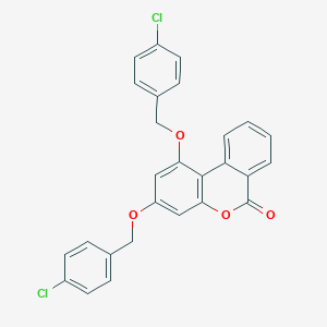 molecular formula C27H18Cl2O4 B408427 1,3-bis[(4-chlorobenzyl)oxy]-6H-benzo[c]chromen-6-one 