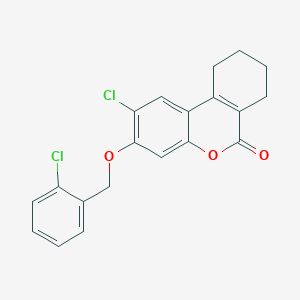 molecular formula C20H16Cl2O3 B408428 2-chloro-3-[(2-chlorobenzyl)oxy]-7,8,9,10-tetrahydro-6H-benzo[c]chromen-6-one CAS No. 332055-27-3