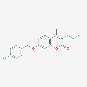 molecular formula C20H19ClO3 B408429 7-[(4-chlorobenzyl)oxy]-4-methyl-3-propyl-2H-chromen-2-one 