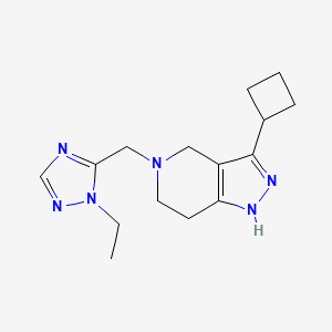 molecular formula C15H22N6 B4084291 3-cyclobutyl-5-[(1-ethyl-1H-1,2,4-triazol-5-yl)methyl]-4,5,6,7-tetrahydro-1H-pyrazolo[4,3-c]pyridine 