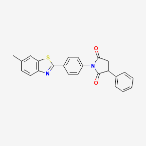 molecular formula C24H18N2O2S B4084293 1-[4-(6-methyl-1,3-benzothiazol-2-yl)phenyl]-3-phenyl-2,5-pyrrolidinedione 