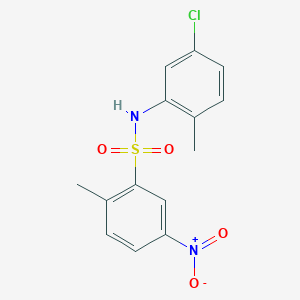 molecular formula C14H13ClN2O4S B4084316 N-(5-chloro-2-methylphenyl)-2-methyl-5-nitrobenzenesulfonamide 