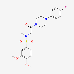 molecular formula C21H26FN3O5S B4084318 N-{2-[4-(4-Fluoro-phenyl)-piperazin-1-yl]-2-oxo-ethyl}-3,4-dimethoxy-N-methyl-benzenesulfonamide 