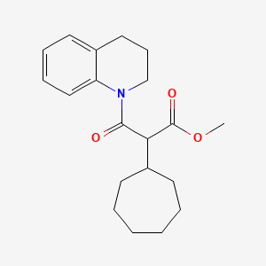molecular formula C20H27NO3 B4084332 methyl 2-cycloheptyl-3-(3,4-dihydro-1(2H)-quinolinyl)-3-oxopropanoate 