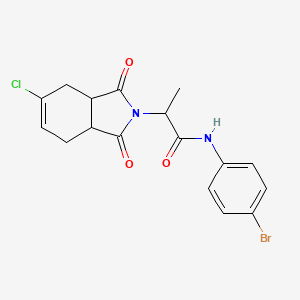 molecular formula C17H16BrClN2O3 B4084340 N-(4-bromophenyl)-2-(5-chloro-1,3-dioxo-1,3,3a,4,7,7a-hexahydro-2H-isoindol-2-yl)propanamide 