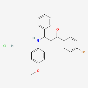 molecular formula C22H21BrClNO2 B4084375 1-(4-bromophenyl)-3-[(4-methoxyphenyl)amino]-3-phenyl-1-propanone hydrochloride CAS No. 1049691-68-0