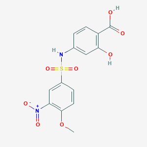 molecular formula C14H12N2O8S B4084380 2-hydroxy-4-{[(4-methoxy-3-nitrophenyl)sulfonyl]amino}benzoic acid 