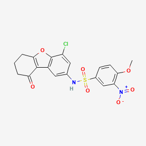 molecular formula C19H15ClN2O7S B4084385 N-(4-chloro-9-oxo-6,7,8,9-tetrahydrodibenzo[b,d]furan-2-yl)-4-methoxy-3-nitrobenzenesulfonamide 