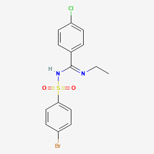 molecular formula C15H14BrClN2O2S B4084402 N'-[(4-bromophenyl)sulfonyl]-4-chloro-N-ethylbenzenecarboximidamide 