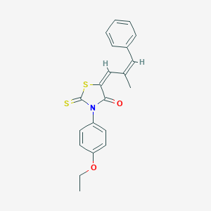 molecular formula C21H19NO2S2 B408441 3-(4-Ethoxyphenyl)-5-(2-methyl-3-phenyl-2-propenylidene)-2-thioxo-1,3-thiazolidin-4-one 
