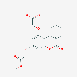 molecular formula C19H20O8 B408443 Methyl {[1-(2-methoxy-2-oxoethoxy)-6-oxo-7,8,9,10-tetrahydro-6H-benzo[C]chromen-3-YL]oxy}acetate 