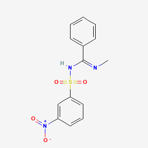 molecular formula C14H13N3O4S B4084441 N-methyl-N'-[(3-nitrophenyl)sulfonyl]benzenecarboximidamide 