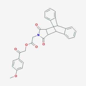 2-(4-Methoxyphenyl)-2-oxoethyl (16,18-dioxo-17-azapentacyclo[6.6.5.0~2,7~.0~9,14~.0~15,19~]nonadeca-2,4,6,9,11,13-hexaen-17-yl)acetate (non-preferred name)