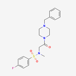 molecular formula C20H24FN3O3S B4084486 N-[2-(4-Benzyl-piperazin-1-yl)-2-oxo-ethyl]-4-fluoro-N-methyl-benzenesulfonamide 