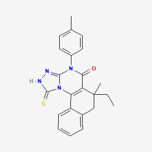 6-ethyl-1-mercapto-6-methyl-4-(4-methylphenyl)-6,7-dihydrobenzo[h][1,2,4]triazolo[4,3-a]quinazolin-5(4H)-one