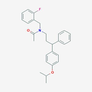 molecular formula C27H30FNO2 B4084497 N-(2-fluorobenzyl)-N-[3-(4-isopropoxyphenyl)-3-phenylpropyl]acetamide 