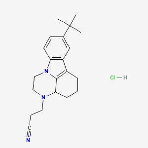 molecular formula C21H28ClN3 B4084504 3-(8-tert-butyl-1,2,3a,4,5,6-hexahydro-3H-pyrazino[3,2,1-jk]carbazol-3-yl)propanenitrile hydrochloride 
