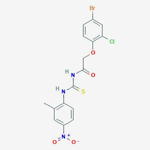 molecular formula C16H13BrClN3O4S B4084508 2-(4-bromo-2-chlorophenoxy)-N-{[(2-methyl-4-nitrophenyl)amino]carbonothioyl}acetamide 