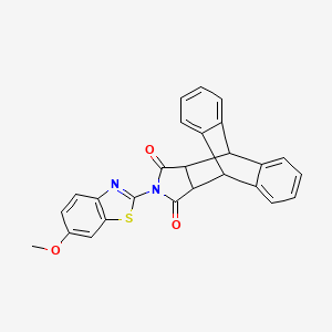 17-(6-methoxy-1,3-benzothiazol-2-yl)-17-azapentacyclo[6.6.5.0~2,7~.0~9,14~.0~15,19~]nonadeca-2,4,6,9,11,13-hexaene-16,18-dione