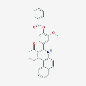 2-methoxy-4-(4-oxo-1,2,3,4,5,6-hexahydrobenzo[a]phenanthridin-5-yl)phenyl benzoate