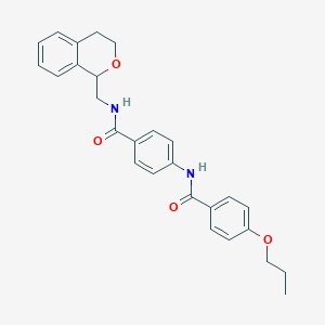 molecular formula C27H28N2O4 B4084545 N-(4-{[(3,4-dihydro-1H-isochromen-1-ylmethyl)amino]carbonyl}phenyl)-4-propoxybenzamide 