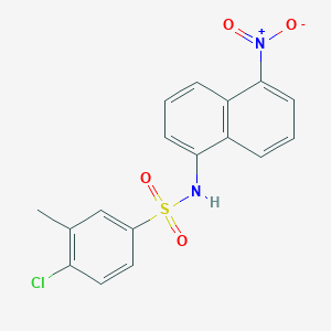 molecular formula C17H13ClN2O4S B4084566 4-chloro-3-methyl-N-(5-nitro-1-naphthyl)benzenesulfonamide 