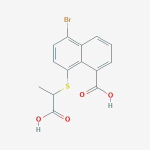 molecular formula C14H11BrO4S B4084585 5-bromo-8-[(1-carboxyethyl)thio]-1-naphthoic acid 