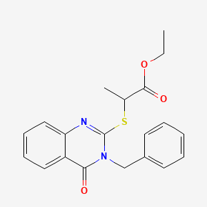 molecular formula C20H20N2O3S B4084589 ethyl 2-[(3-benzyl-4-oxo-3,4-dihydro-2-quinazolinyl)thio]propanoate 