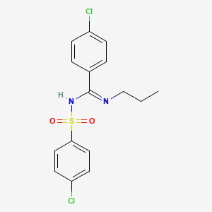 molecular formula C16H16Cl2N2O2S B4084592 4-chloro-N'-[(4-chlorophenyl)sulfonyl]-N-propylbenzenecarboximidamide 