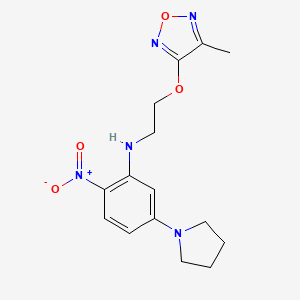 molecular formula C15H19N5O4 B4084599 N-{2-[(4-methyl-1,2,5-oxadiazol-3-yl)oxy]ethyl}-2-nitro-5-(1-pyrrolidinyl)aniline 